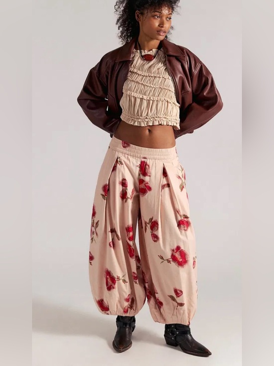 Free People Pants - Free People Moonflower Printed Pull-On Balloon Pants Small Tea Combo NWT